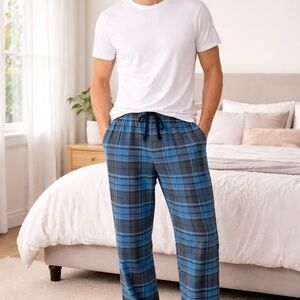 Columbia Blue Gray Plaid Pajama Lounge Pants Men’s XL